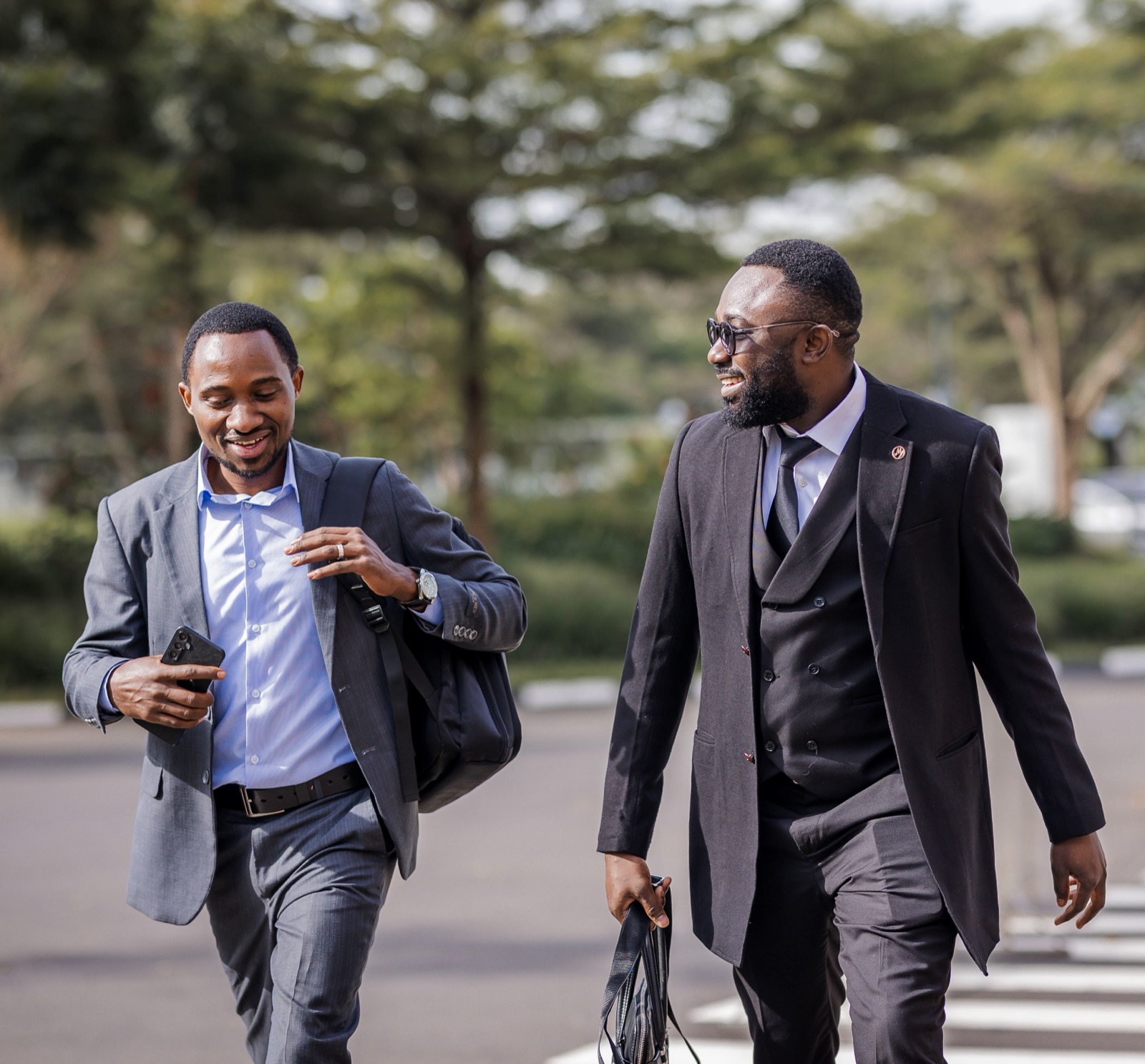 Two Neuravox colleagues walking together